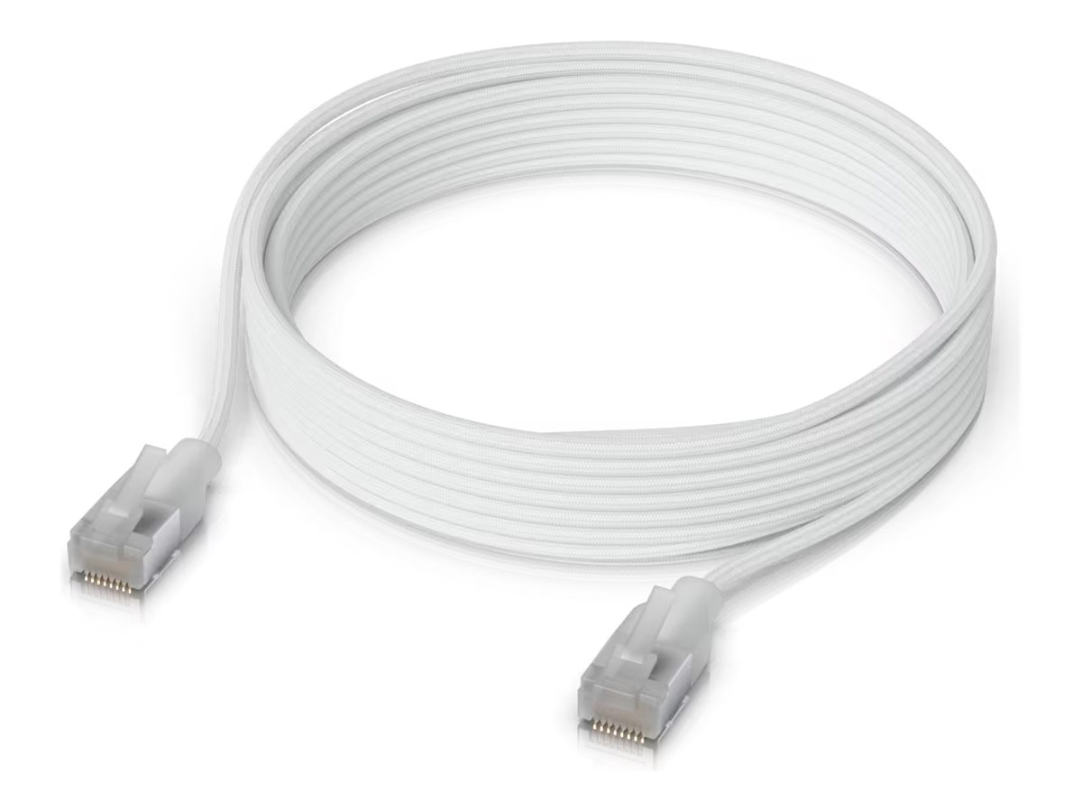 Ubiquiti Ultra-thin Braided Shielded Rj-45 Cat 6a 3m. Gennemsigtig, Hvid