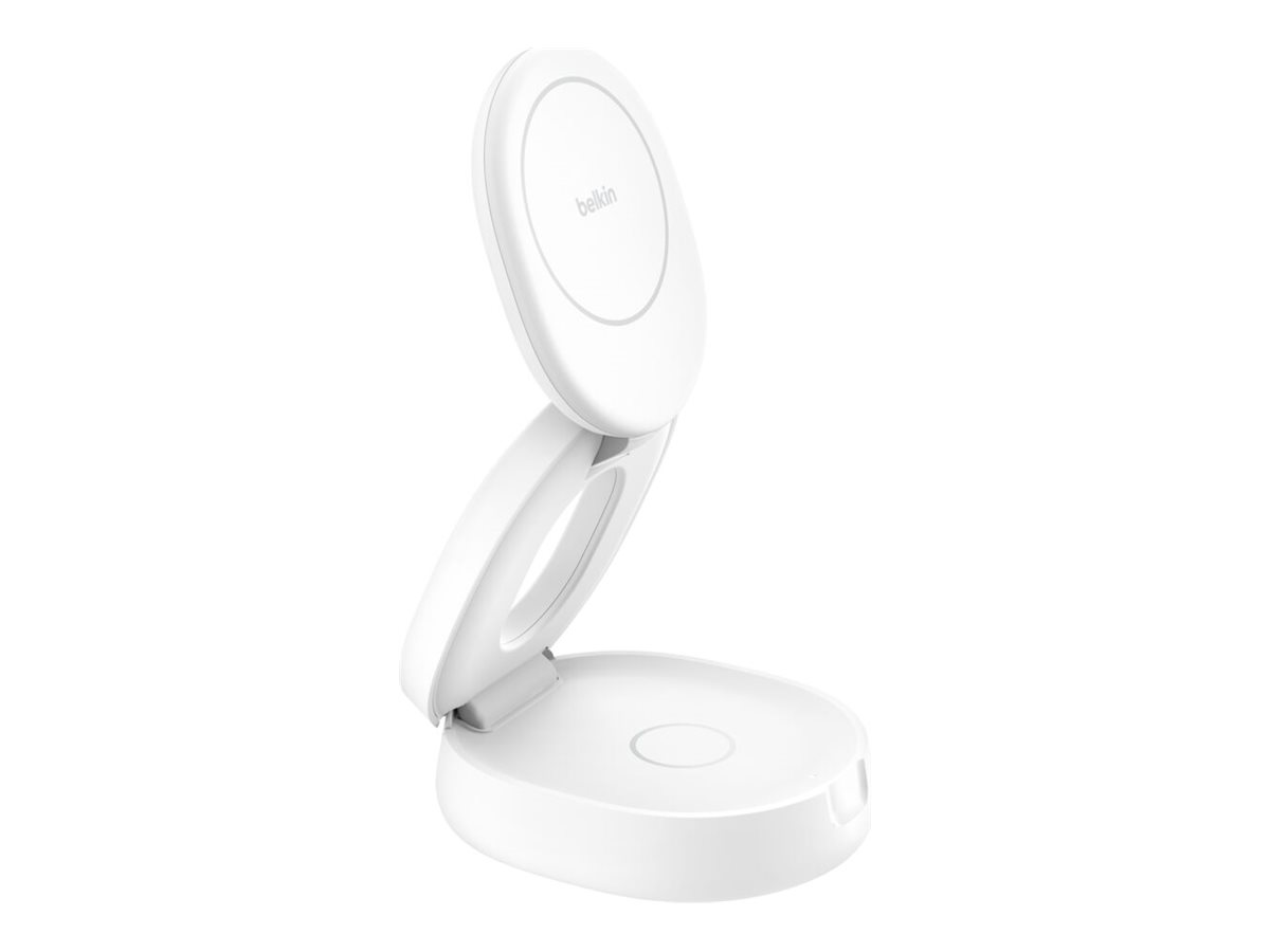 Belkin BoostCharge wireless charging stand - 2-in-1 Qi2 magnetic foldable - + AC power adapter - 15 Watt
