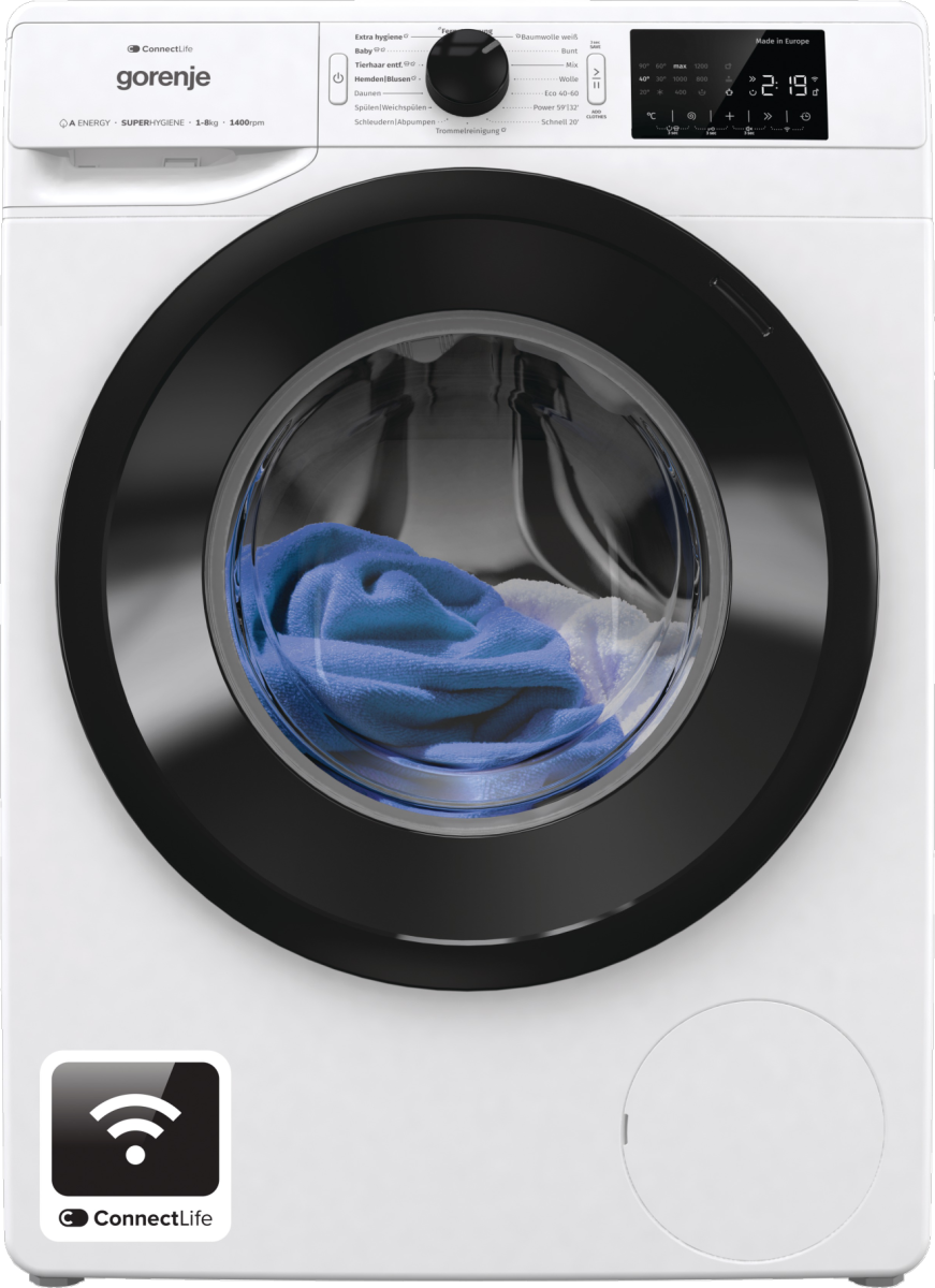 Gorenje WPNEI84A1TS vaskemaskine Front-læsning 8 kg 1400 rpm Hvid