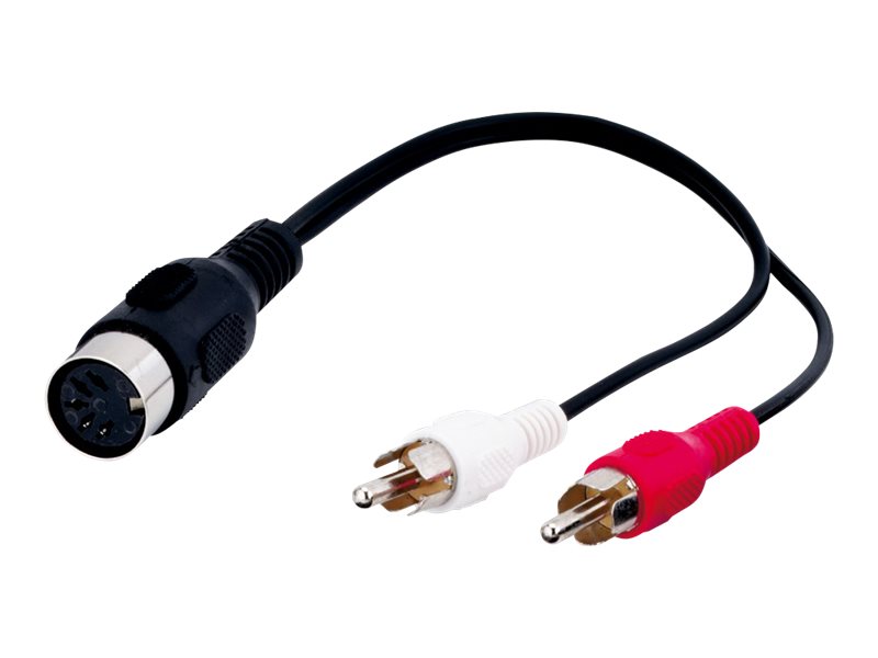 Goobay Adapter för ljudkabel, DIN-uttag till stereo RCA-kontakt DIN uttag 180 ° (5-pin) > 2x RCA-kontakt (ljud vänster / höger)