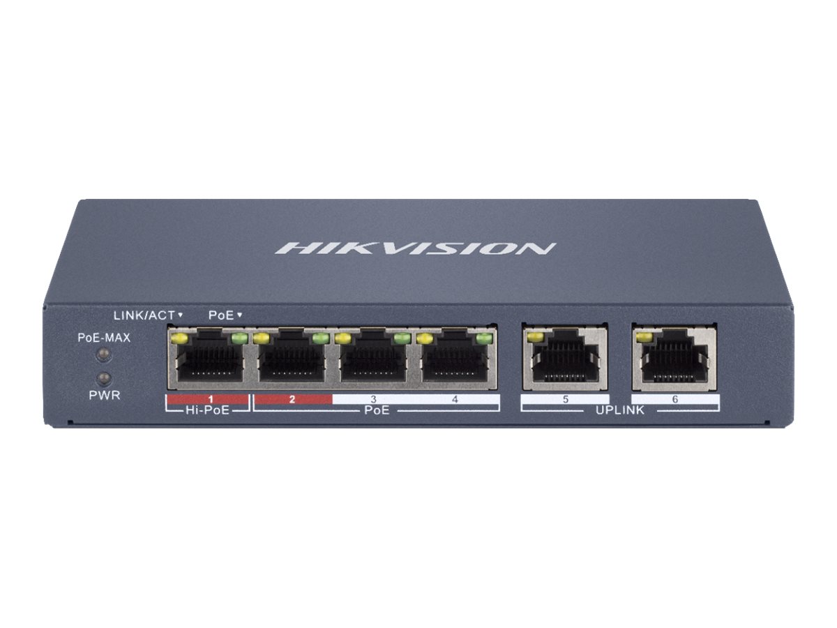 Hikvision DS-3E1106HP-EI Switch 4-porte 10/100 High PoE / PoE+