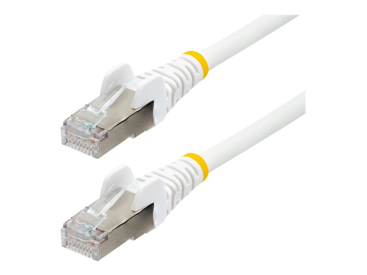 StarTech.com 1m CAT6a Cable - White - Low Smoke Zero Halogen (LSZH) - 10GbE 500MHz 100W ++ Snagless RJ-45 w/Strain Reliefs S/FTP Network Patch Cord