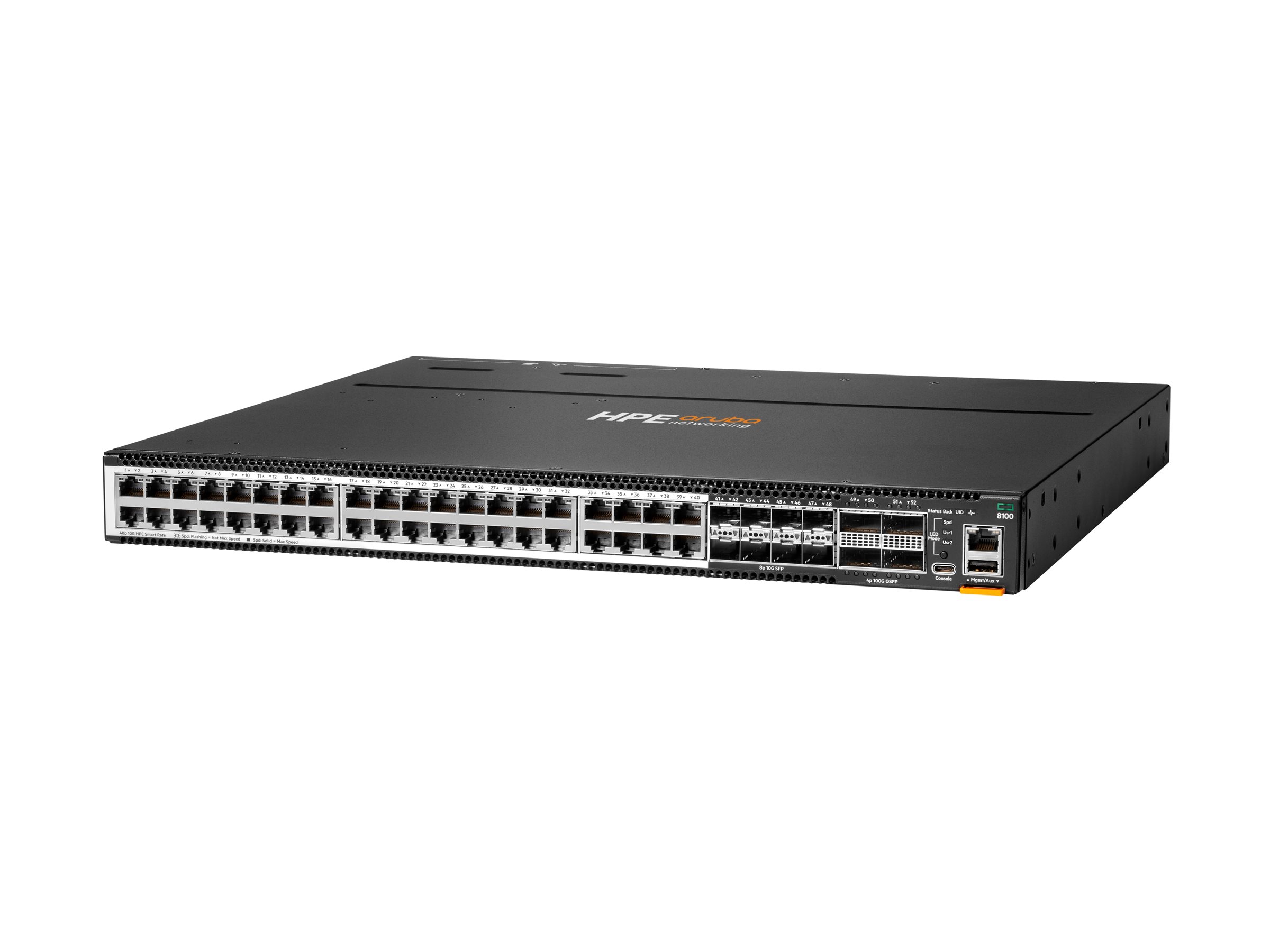 HPE Aruba Networking CX 8100 40x10G Base-T 8x10G SFP+ 4x40/100G QSFP28 FB 3Fan 2AC PSU 40-porte 10G Ethernet