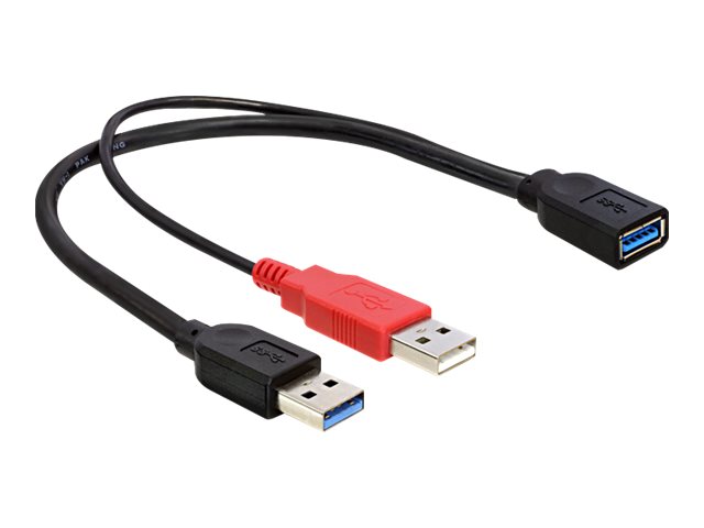 Delock Usb Extra Power Cable 0.3m. Usb-a 2 X Usb-a
