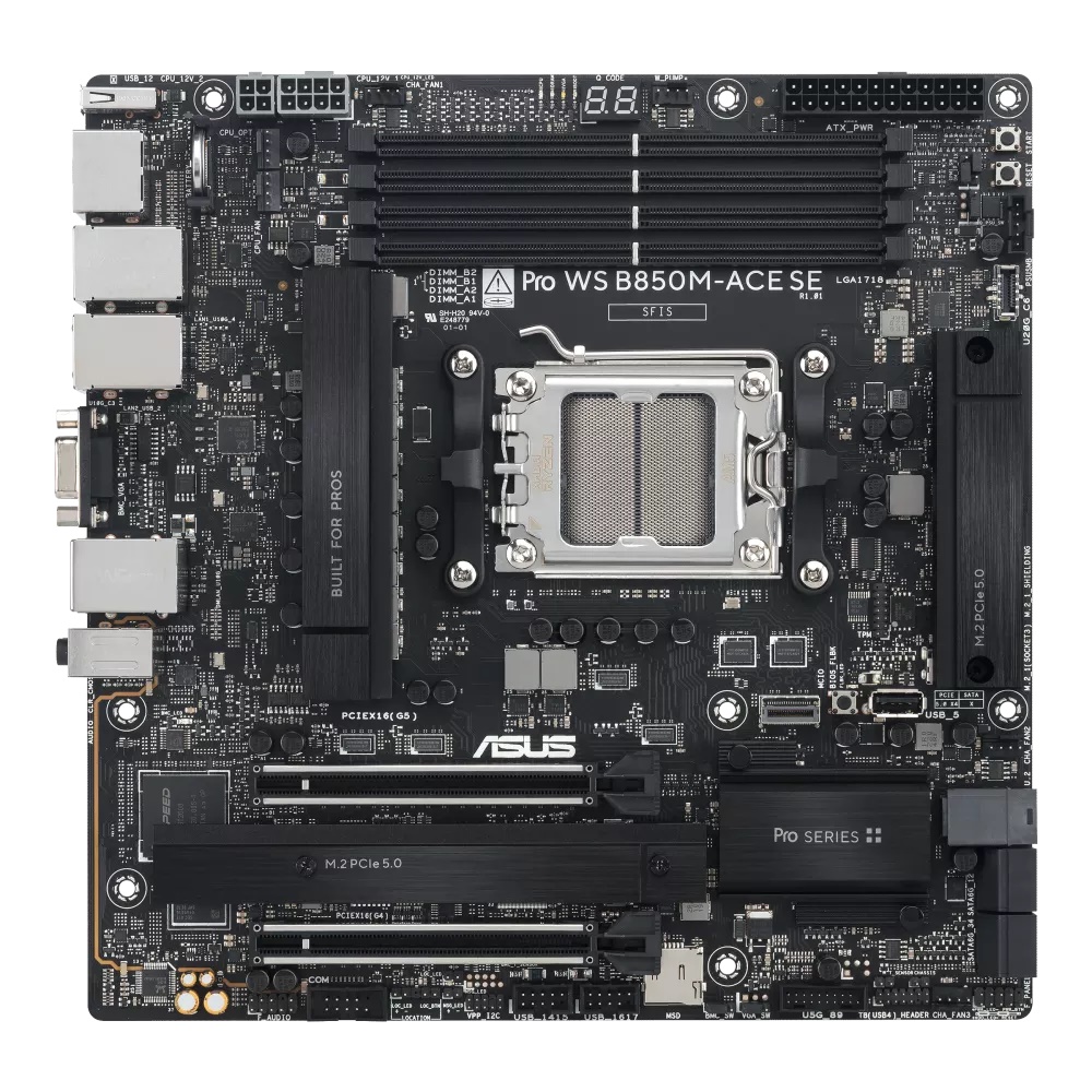 ASUS Pro WS B850M-ACE SE Bundkort - AMD B850 - AMD AM5 socket - DDR5 RAM - Micro-ATX