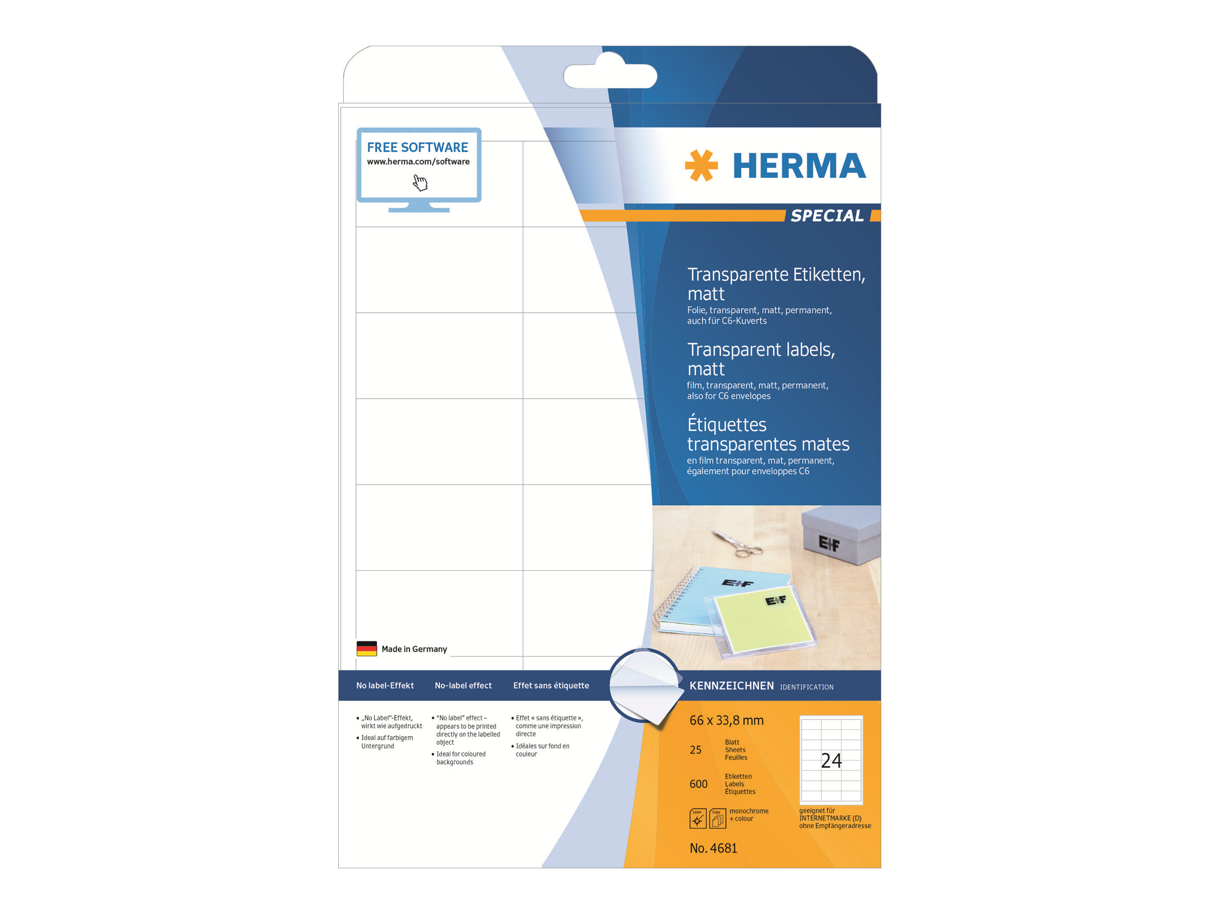 HERMA Special Filmmærkater 66 x 33.8 mm 600etikette(r)