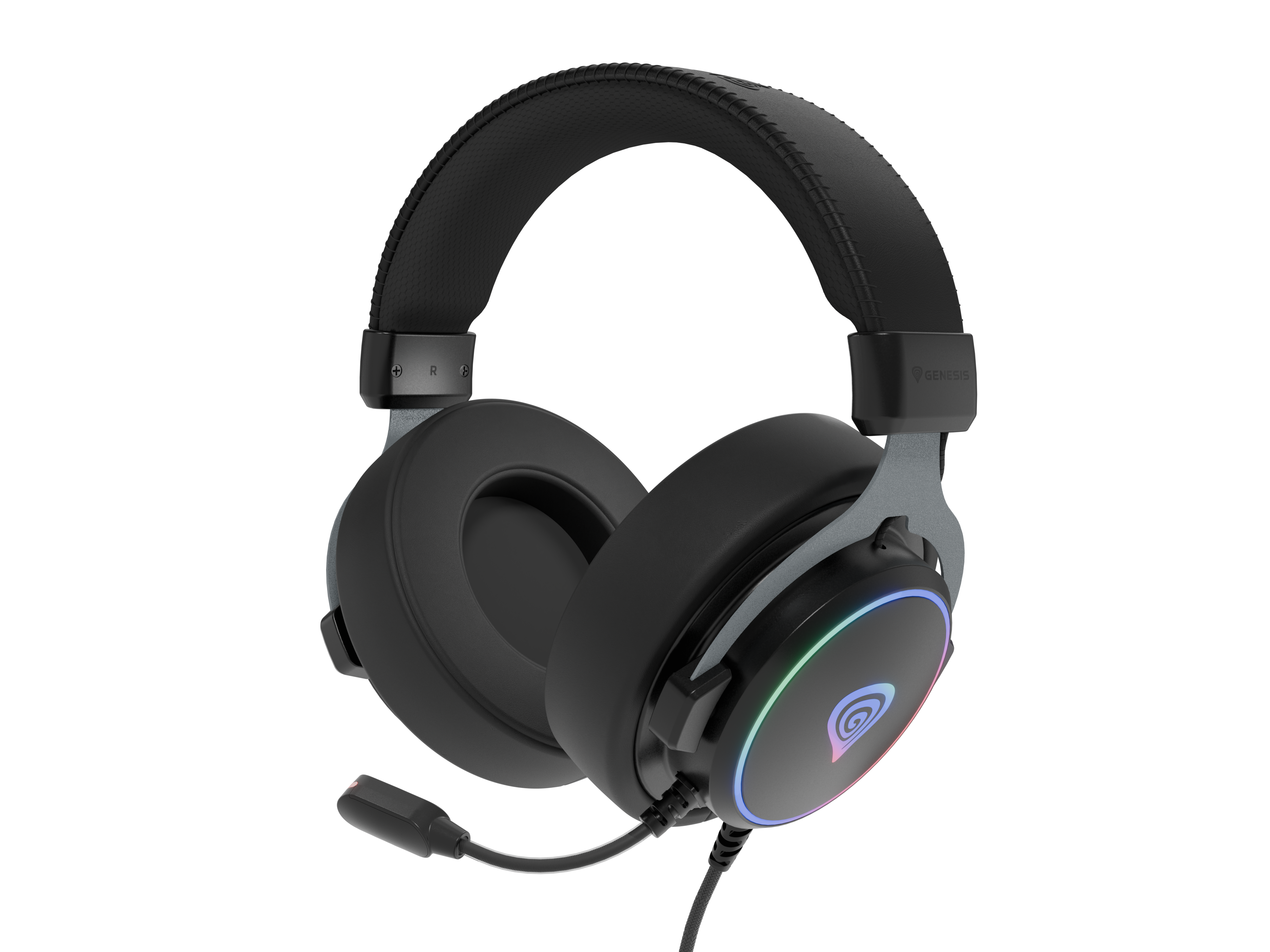 Gaming headset GENESIS Neon 764 - kablet, USB, sort
