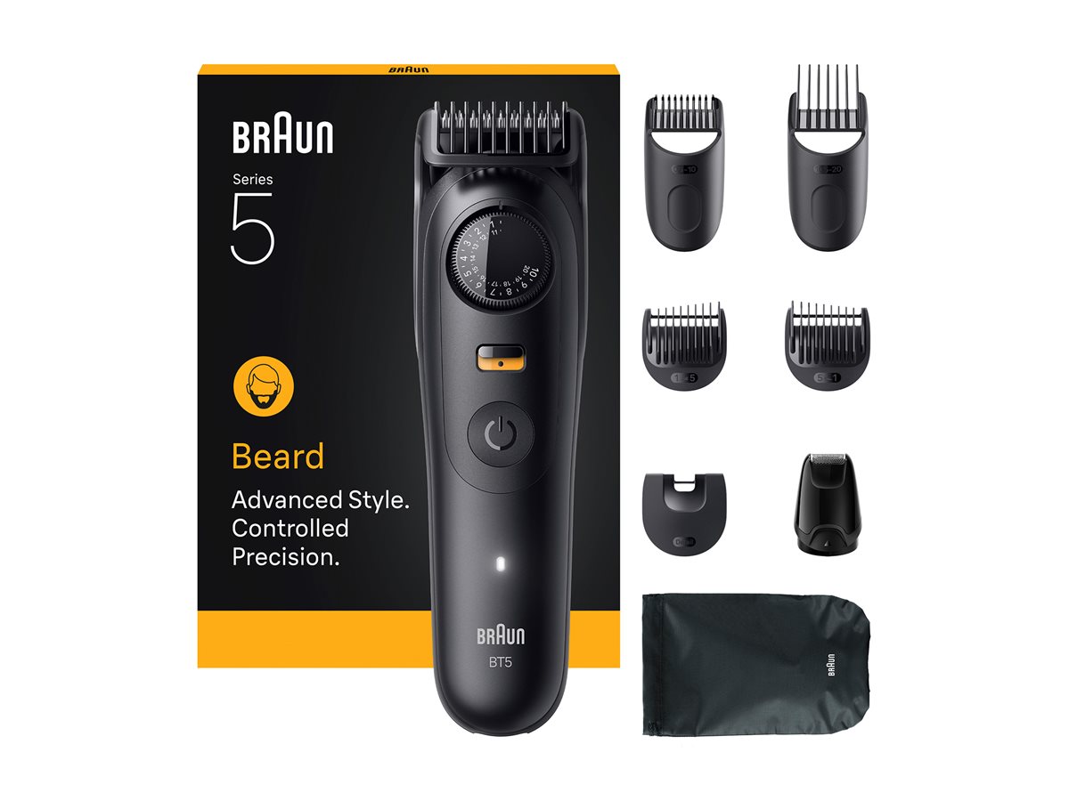 Braun BeardTrimmer 5 BT5560 skæg trimmer Batteri 40 2 cm Våd og tør Sort