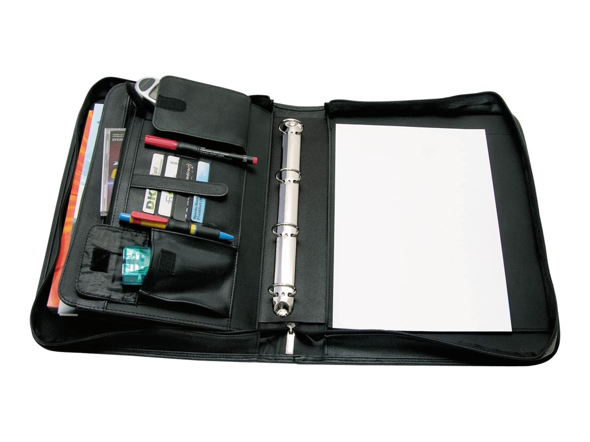 WEDO Conference Folder A4 Zipped mappe Til dokumenter Sort Syntetisk læder