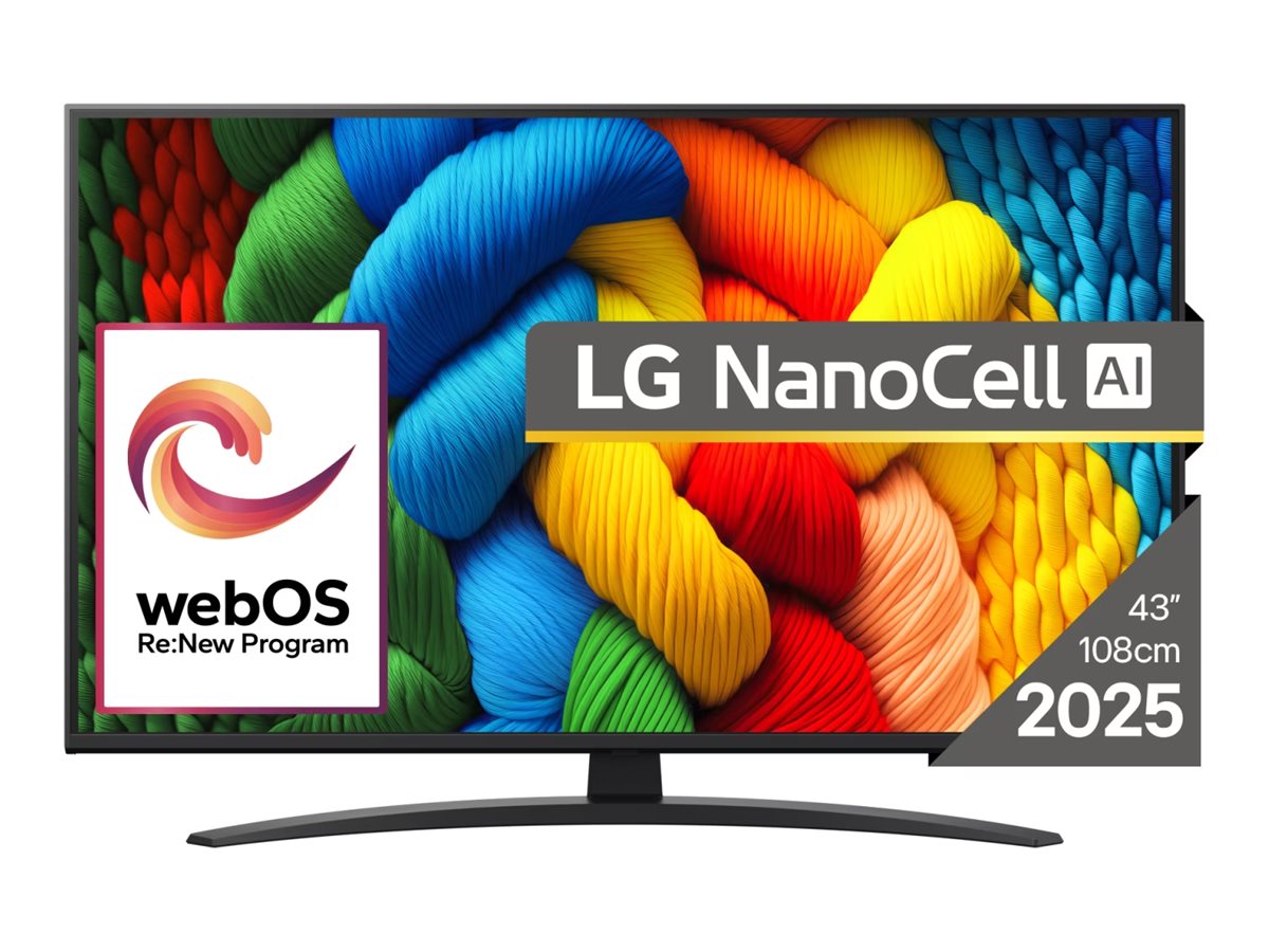 LG 43NANO81A3A - 43 Diagonal klasse Nano81 Series LED-bagbelyst LCD TV - Smart TV - webOS - 4K UHD (2160p) 3840 x 2160 - HDR - Direct LED, Nano Cell AI Display
