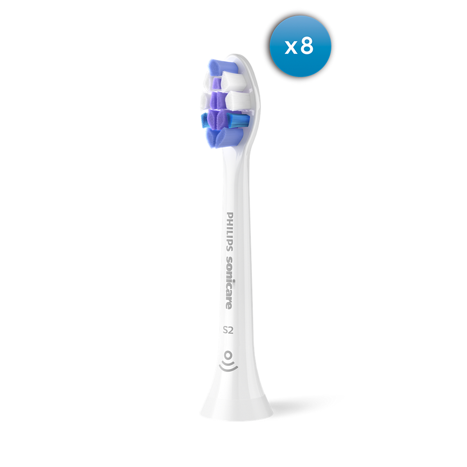 Philips Sensitive HX6058/87 Pakke med 8 børstehoveder, 8 stk, Hvid, 3 måned(er), Ekstra blød, Tyskland, Philips