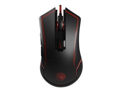 Lexip X TSUME - Targaryen Game of Thrones - mouse - ceramic skates - Wi-Fi USB - black red - Mus - Optisk - Rød