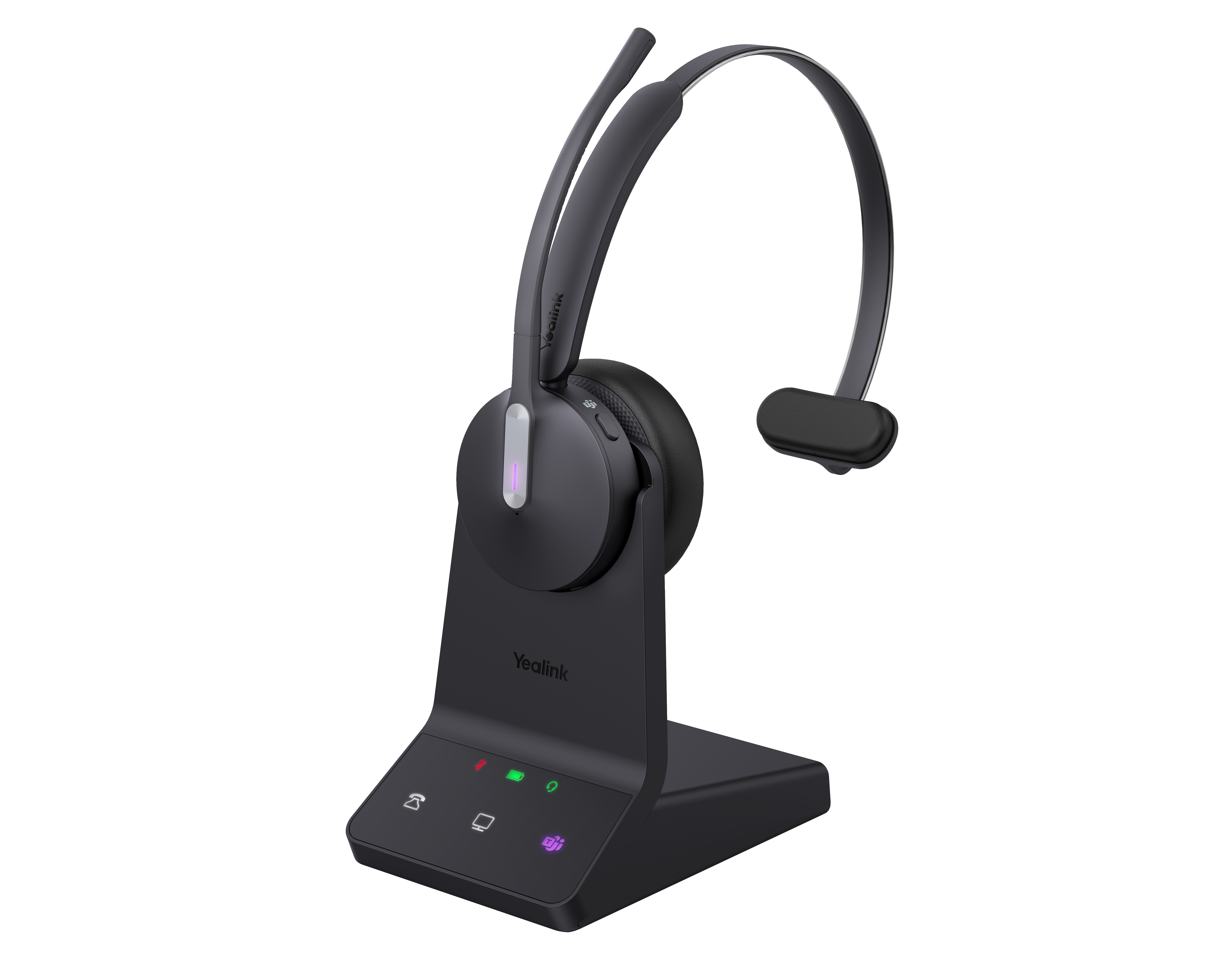 Yealink WH64 Workstation Mono - trådløst headset med ladestandere til fastnettelefon/pc