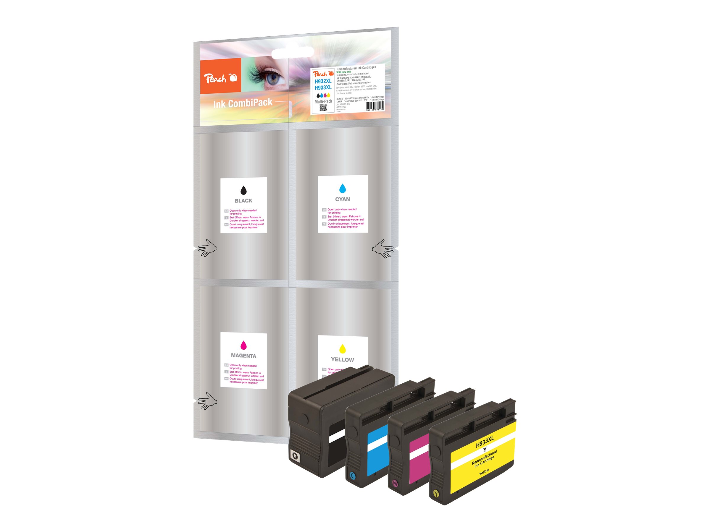 Peach Multi Pack Sort Gul Cyan Magenta Blæk PI300-416