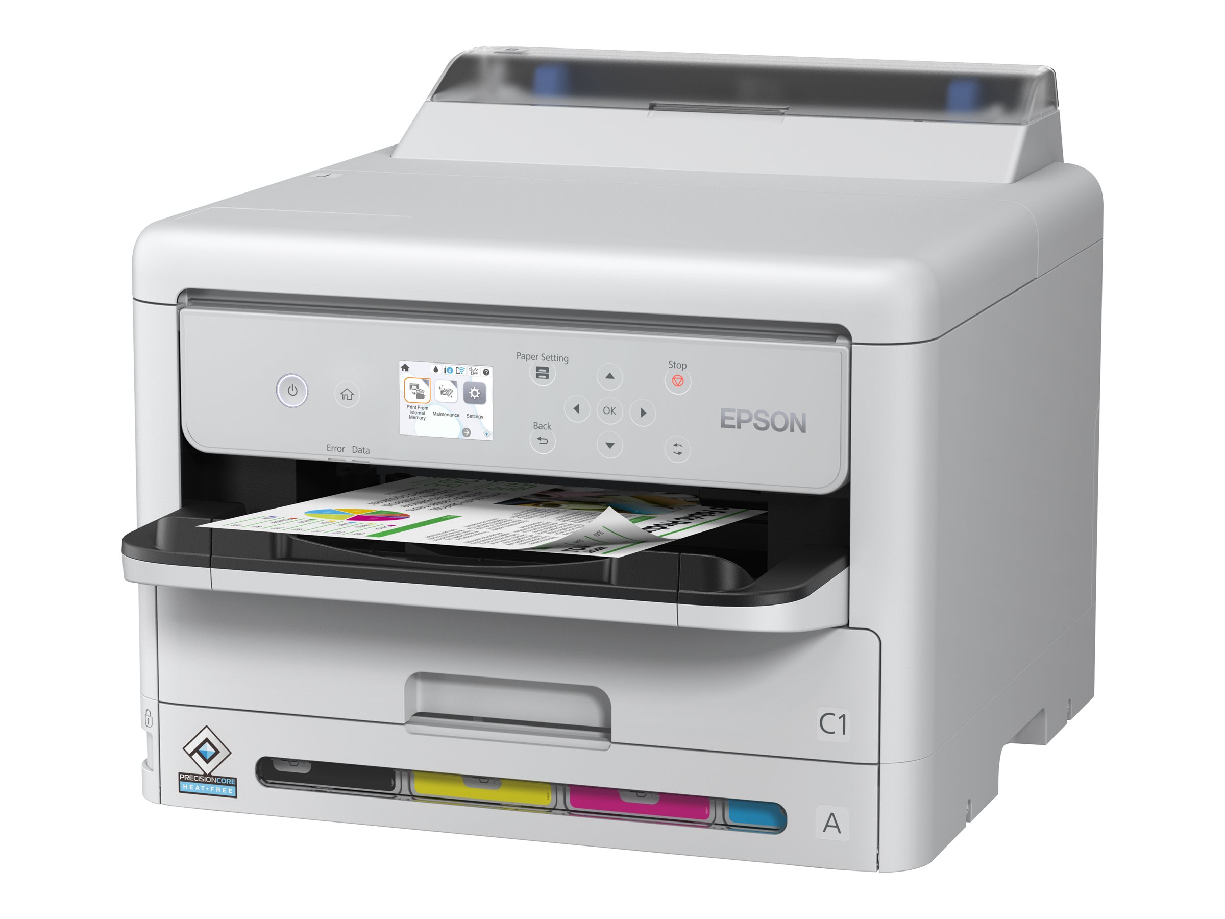Epson WorkForce Pro WF-C5390DW - Printer - farve - Duplex - blækprinter - A4/Legal - 4800 x 1200 dpi - op til 25 spm (mono) / op til 25 spm (farve) - kapacitet: 330 ark - USB, Wi-Fi, Gigabit LAN