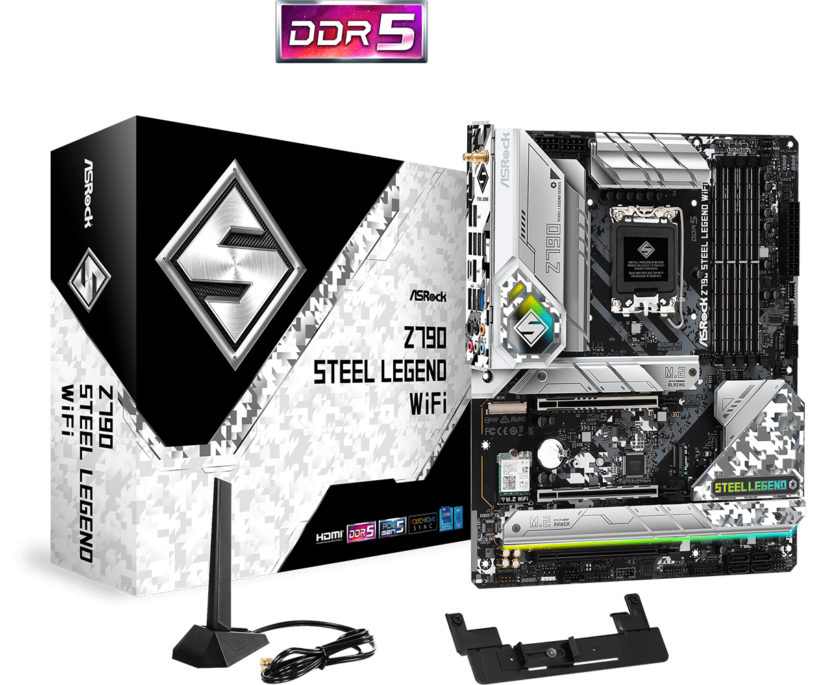 Asrock Z790 Steel Legend Wifi - DDR5 billede