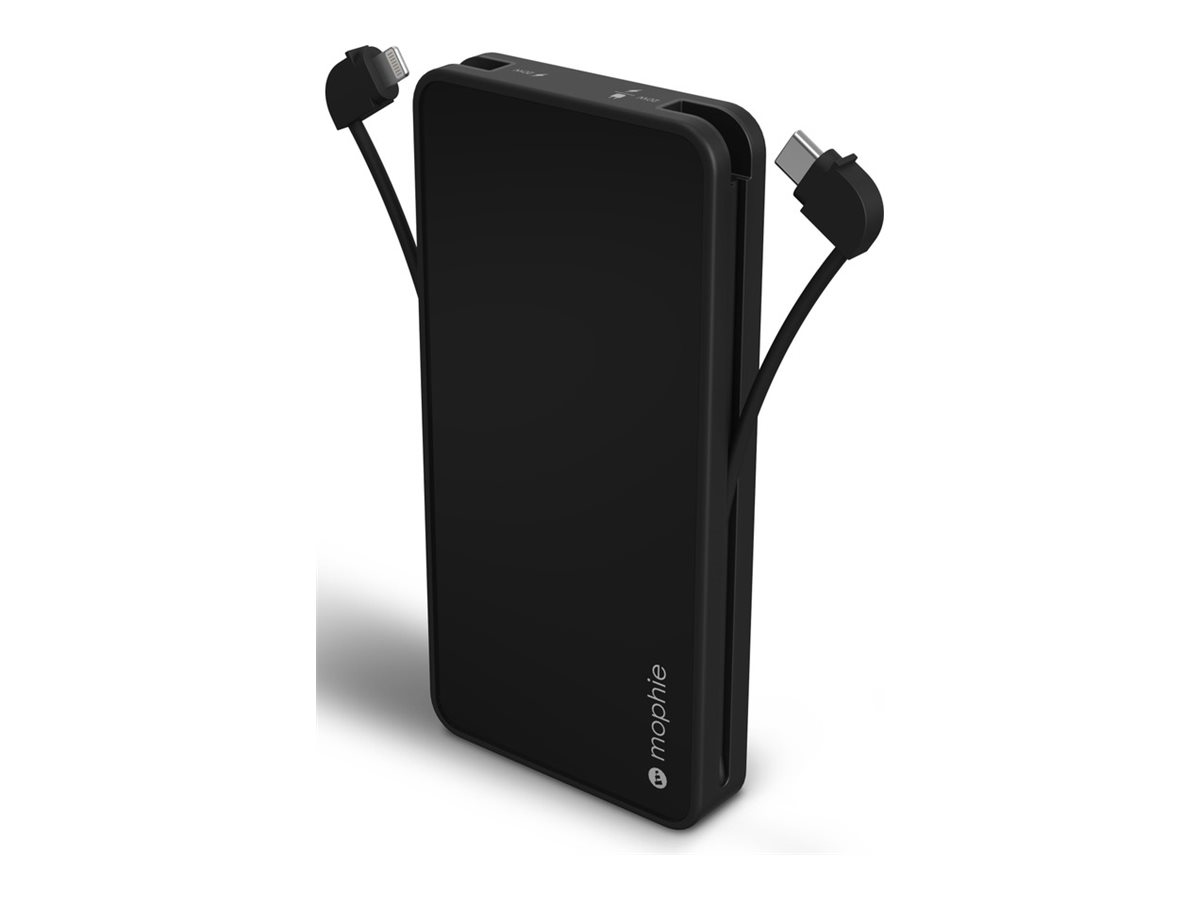 mophie Powerstation Plus Powerbank 10000mAh 20Watt 24 pin USB-C (PD) Apple Lightning Sort