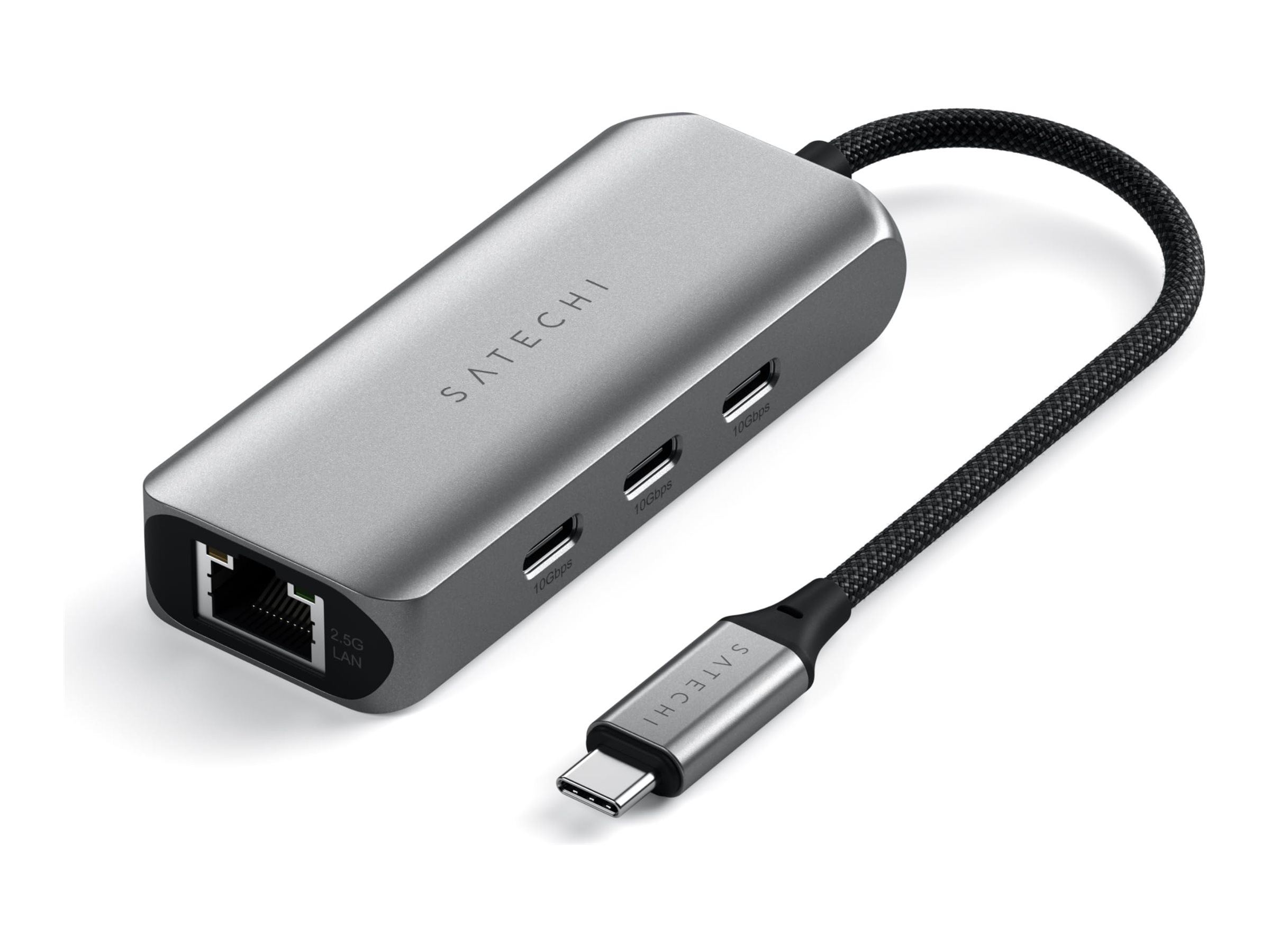 Satechi 4-In-1 USB-C Hub With 2.5 Gigabit Ethernet USB hub - 3 ports - Grå