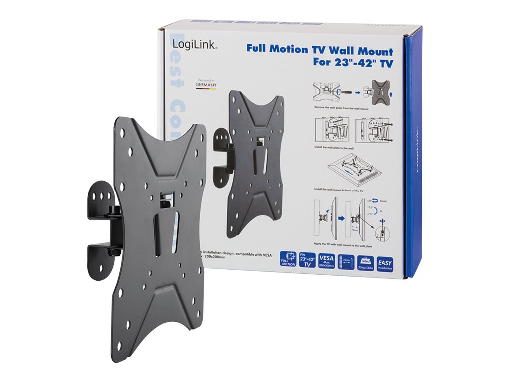 LogiLink TV wall mount 23-42" tilt swivel 25 kg max.