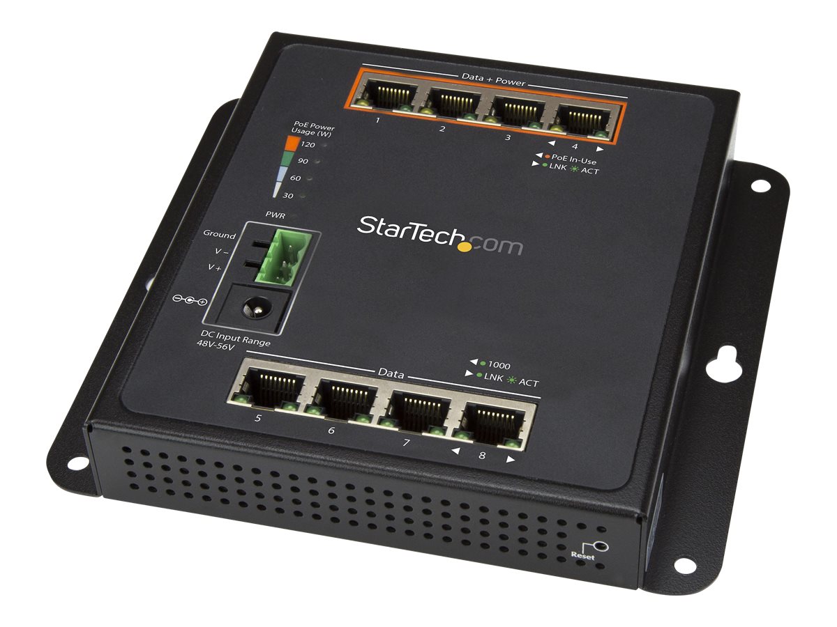 StarTech.com Industrial , 4 x 30W, Power Over , Hardened GbE Layer/L2 Managed , Rugged High Power Network IP-30/-40C to 75C - Managed Network