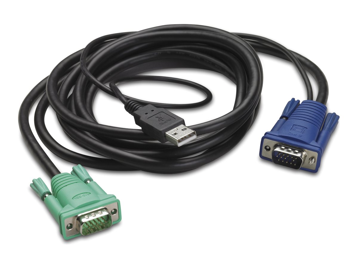 APC - Kabel til tastatur / video / mus (KVM) - USB, HD-15 (VGA) (han) til HD-15 (VGA) (han) - 1.83 m - for P/N: AP5201, AP5202, AP5808, AP5816, KVM1116R