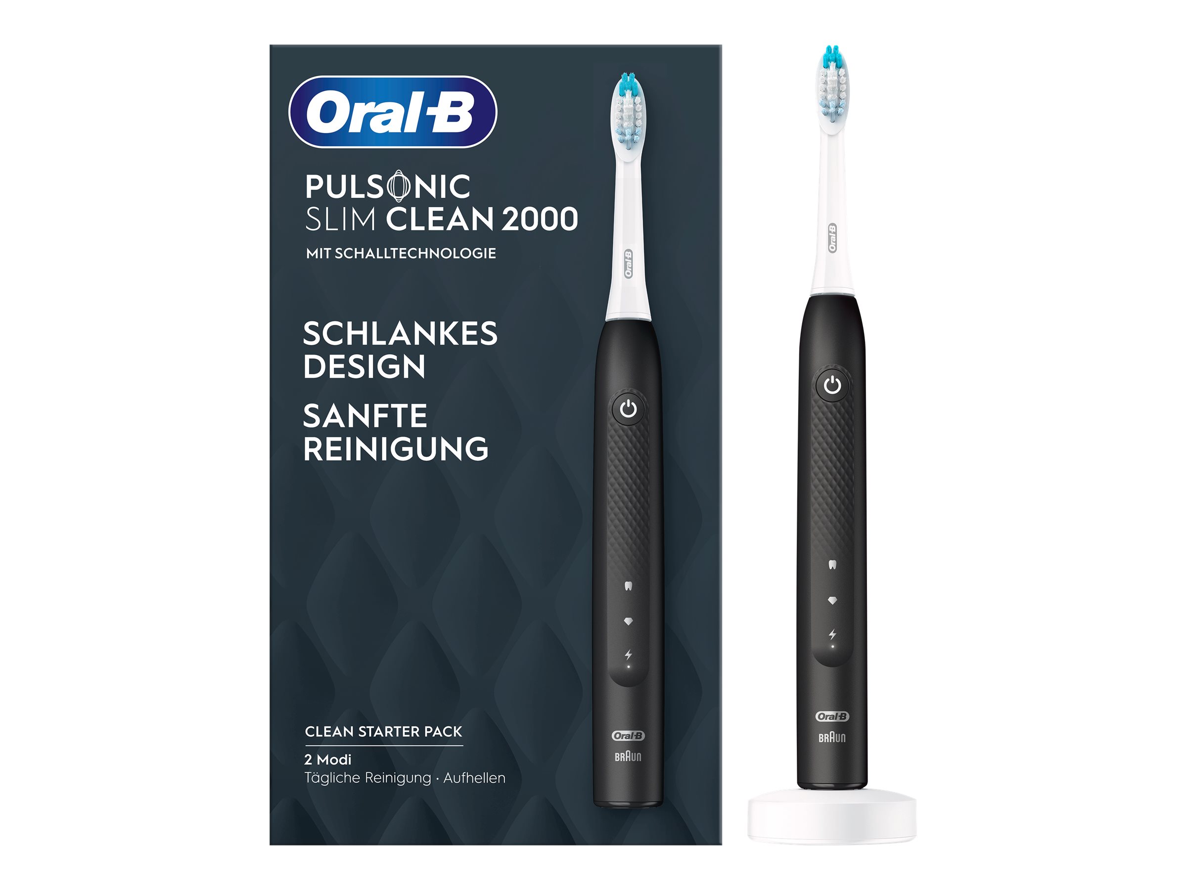 Oral-B Pulsonic Slim Clean 2000 Tandbørste Sort Hvid billede