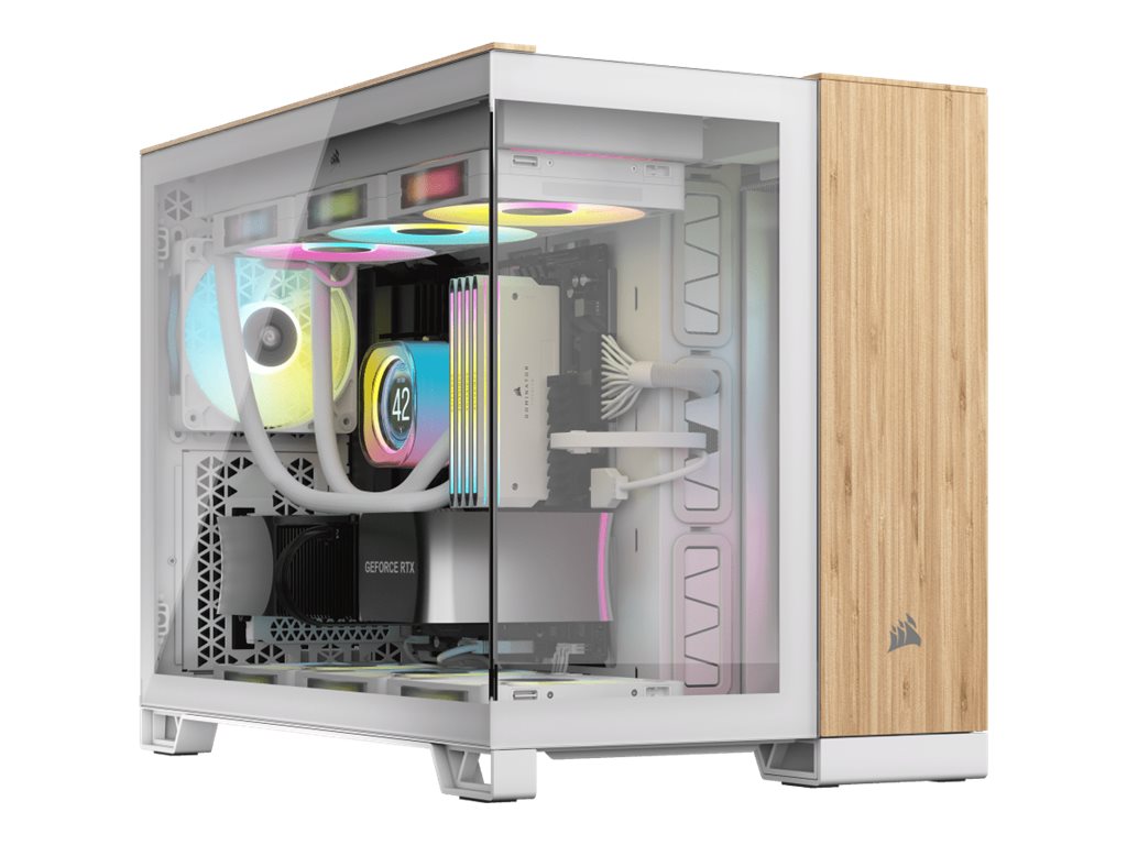 Corsair 2500X - White/Bamboo - Kabinet - Miditower