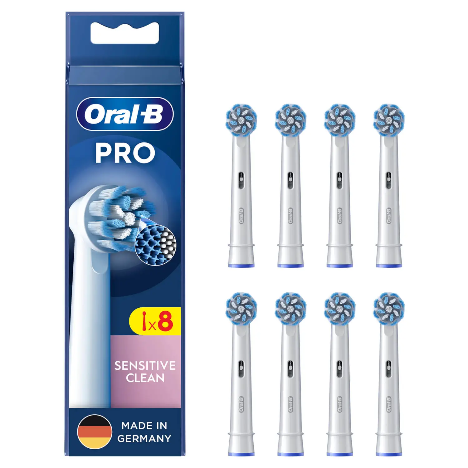 Oral-B Sensitive Clean , 8 stk, Hvid, 3 måned(er), Ekstra blød, Oral-B, Kasse
