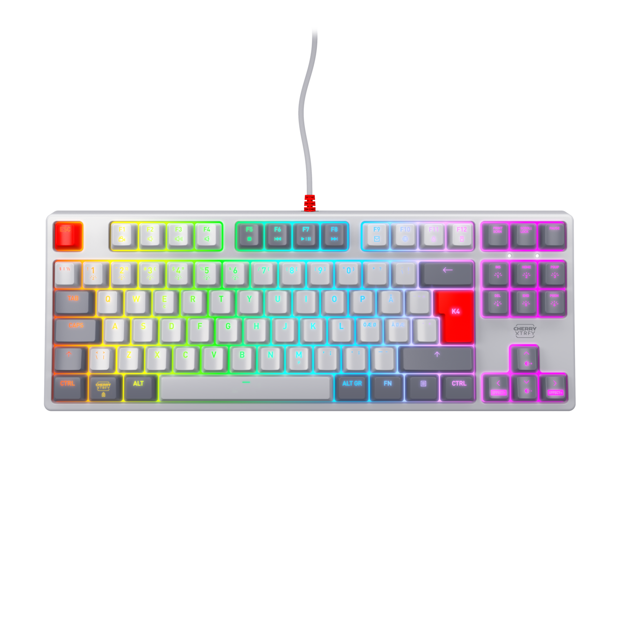 CHERRY XTRFY K4V2 Tastatur Mekanisk RGB Kablet Pan Nordic