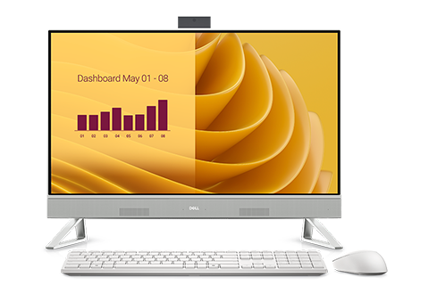 DELL EC27250 Intel Core 7 150U 68,6 cm (27") 1920 x 1080 pixel All-in-One PC 32 GB DDR5-SDRAM 2 TB SSD Windows 11 Pro Wi-Fi 6E (802.11ax) Perle, Hvid