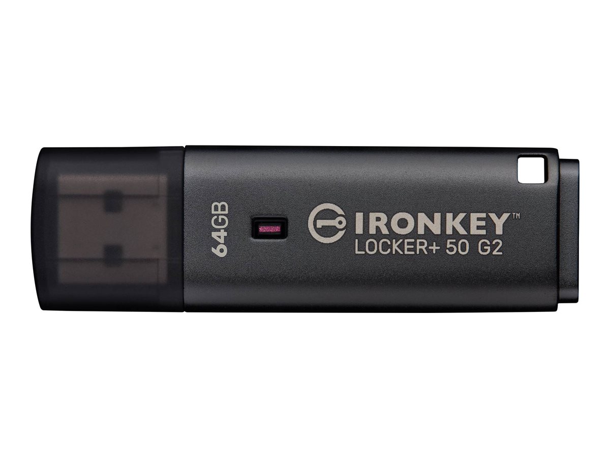 Kingston Technology IronKey Locker+ 50 G2 64GB 3.2 Gen 1 USB stick Sort