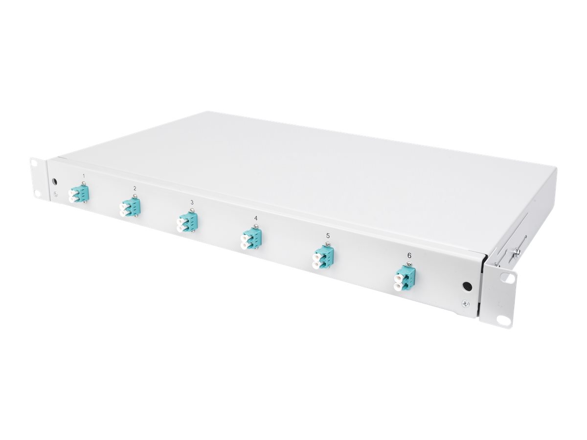Fiber patchpanel 1U med DIGITUS – LC duplex, OM3, 6 porte