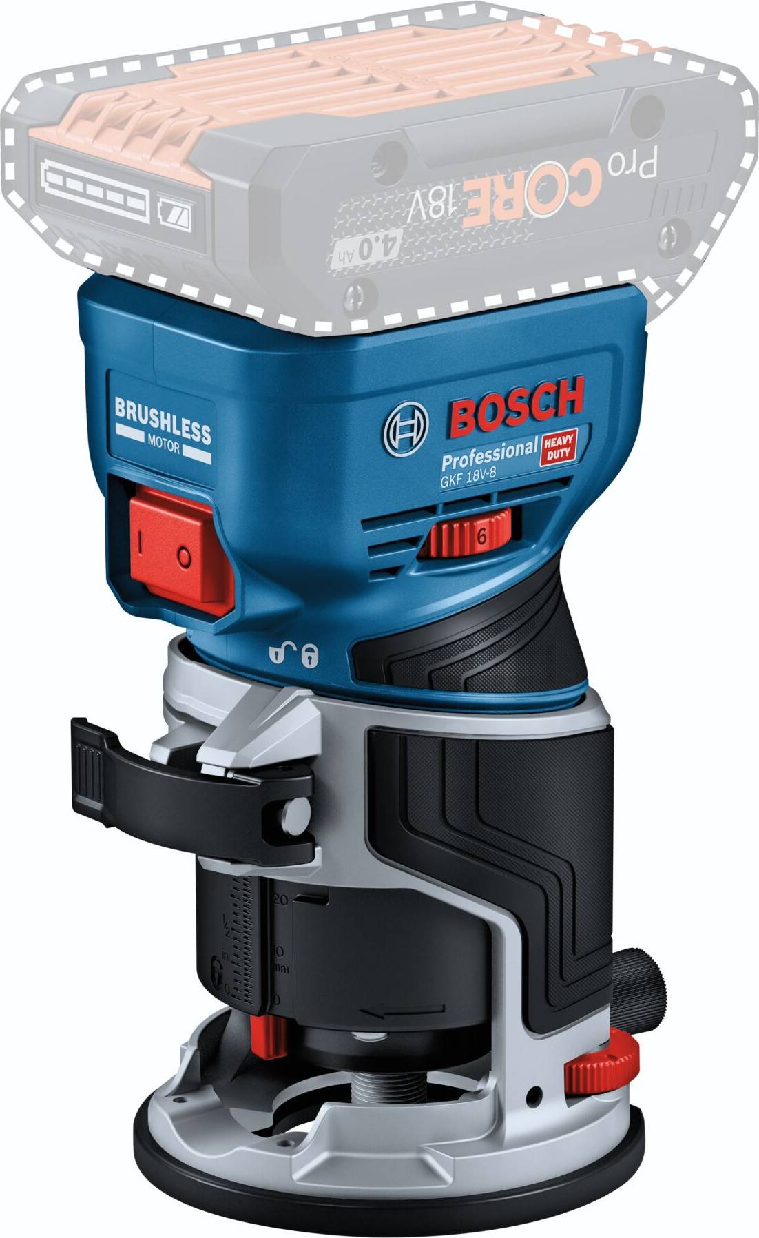 Bosch GKF 18V-8, Sort, Blå, 30000 rpm, 6, 6.35 (1/4), 8 (5/16), 10000 rpm, 95 dB, 87 dB - SOLO