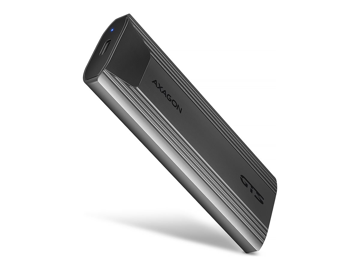 Axagon AXAGON EEM2-GTS2, 10Gbps USB-C - M.2 NVMe &amp  SATA SSD metal THIN box, skrueløs
