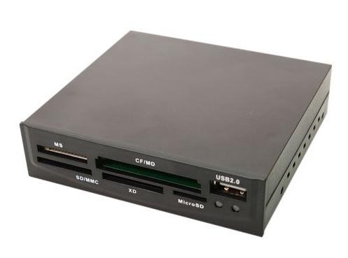 LogiLink Cardreader 3,5“ USB 2.0 All-in-1+USB - Kortlæser - alt-i-1 (CF 1, CF II, MS, MS PRO, MMC, SD, MS Duo, xD, MS PRO Duo, RS-MMC, microSD, SDHC, microSDHC) - USB 2.0