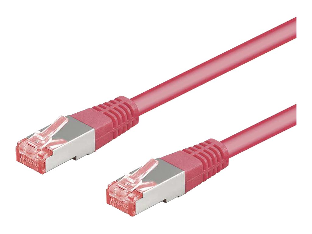 Goobay Netværkskabel CAT 6, S/FTP (PiMF), magenta, 2 m kobberleder (CU), halogenfri kabelkappe (LSZH)