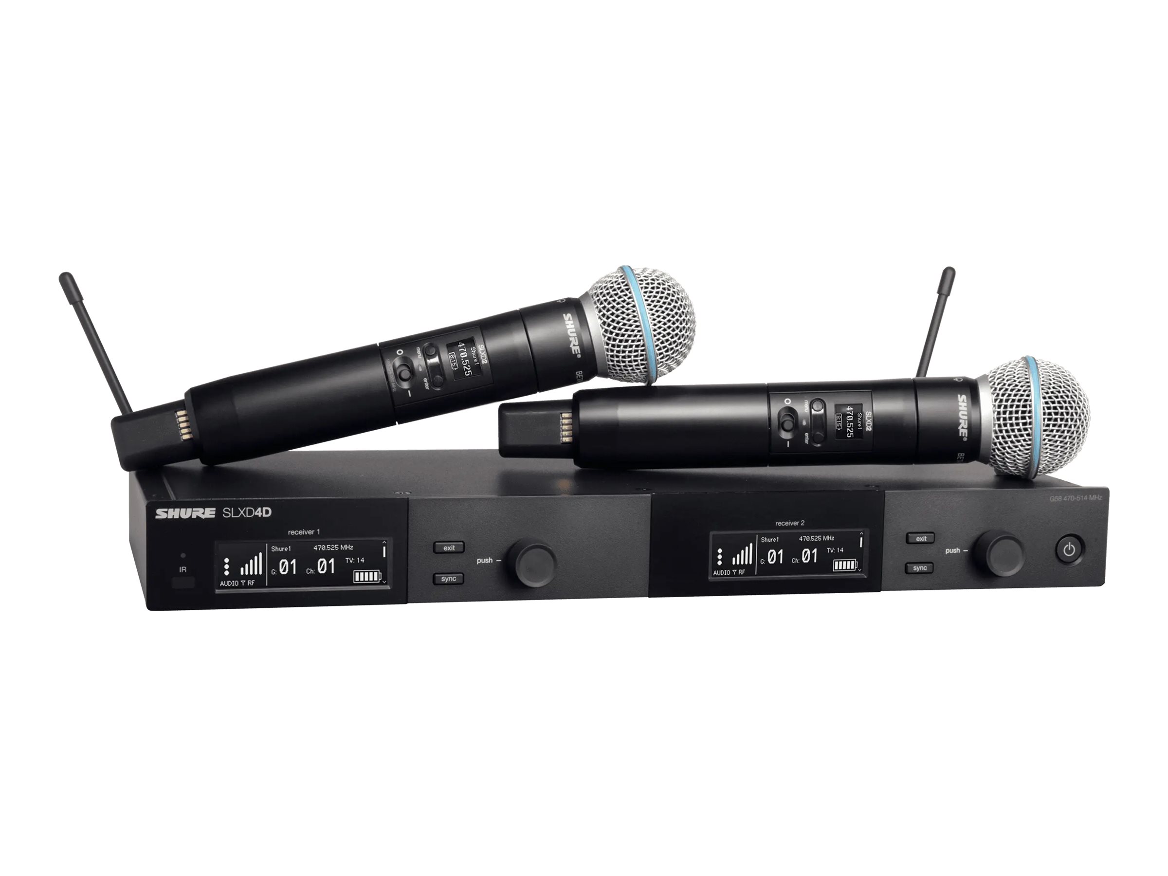 Shure SLX-D SLXD24D/B58 Trådløst mikrofonsystem Trådløs -97dB/mW Sort
