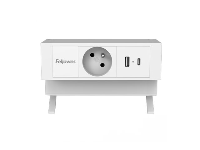 Fellowes Power Desk Stikdåse 1-stik Hvid 2m