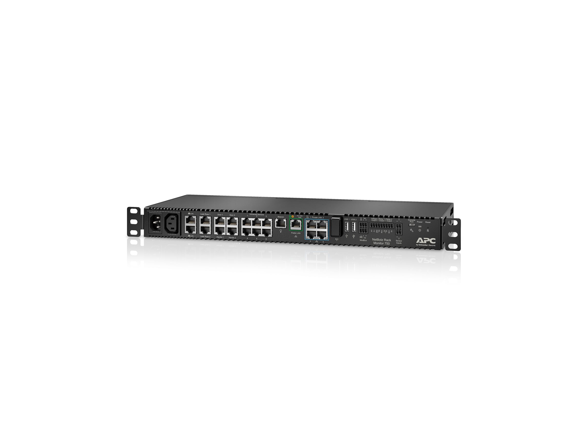 APC NetBotz Rack Monitor 750 - Enhed til miljøovervågning - 1GbE - 1U - rackmonterbar - for P/N: SMTL2K2RM2UCL, SMTL2K2RM2UCLNC, SMTL3KRM2UCL, SMTL3KRM2UCLNC, SMX3000RMX93