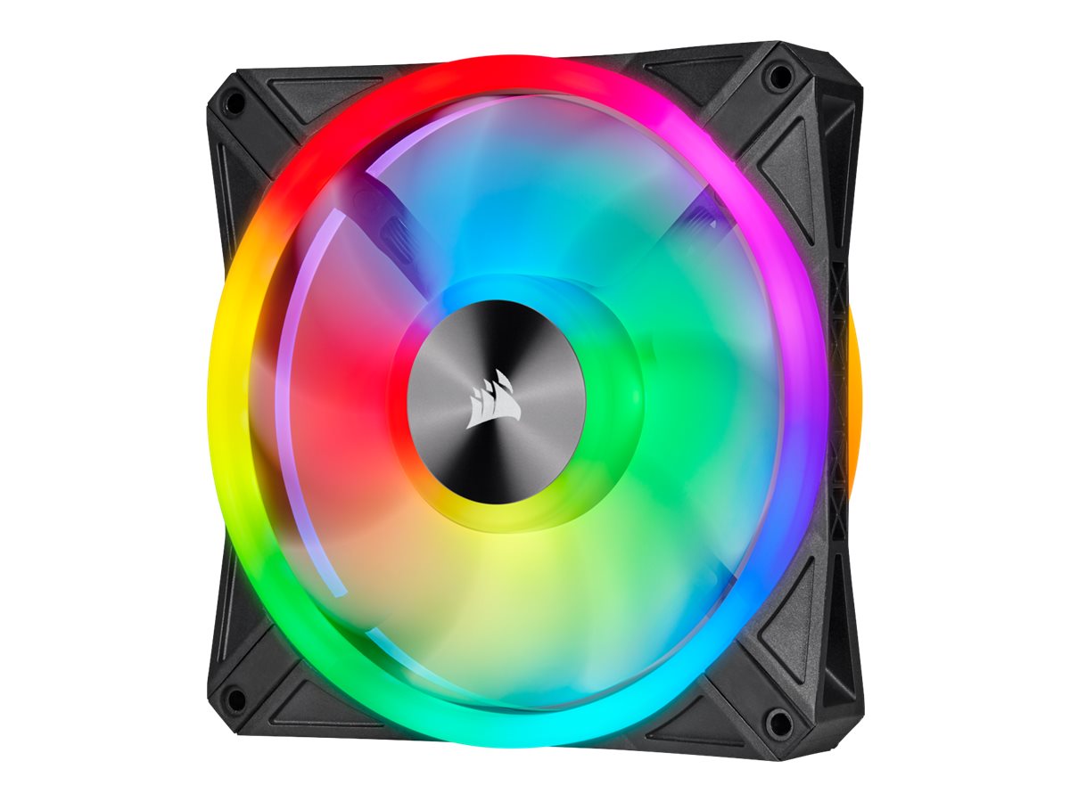 Corsair iCUE QL140 RGB (2-pack) - Kabinet-blæser - 140mm - 1250rpm - PWM - 26 dBA - 50.2 kubikfod/min - Inkl. 1 x Lighting Node CORE