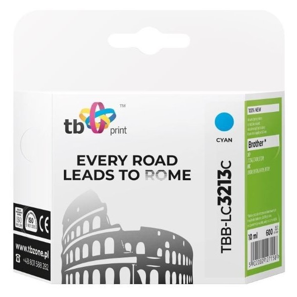 TB Print TBB-LC3213C Cyan blæk til Brother
