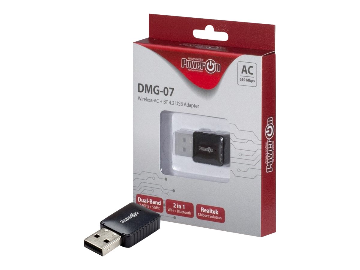 Inter-Tech DMG-07 Wi-Fi 5 + BT 4.2 USB Adapter - 650 Mbps
