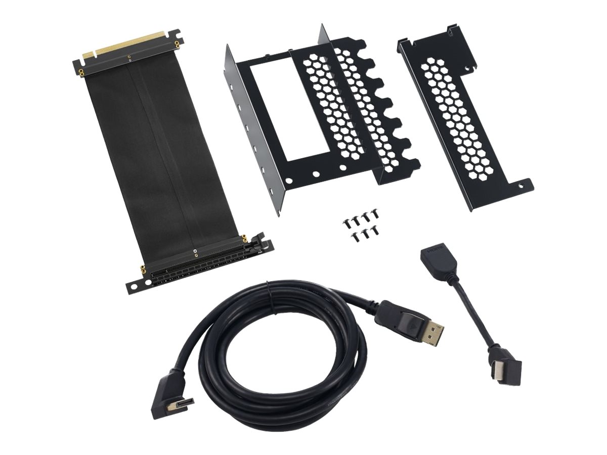 CableMod Vertical PCI-e Bracket - HDMI + DisplayPort - BLACK Kabinet Tilbehør - GEEKD.dk