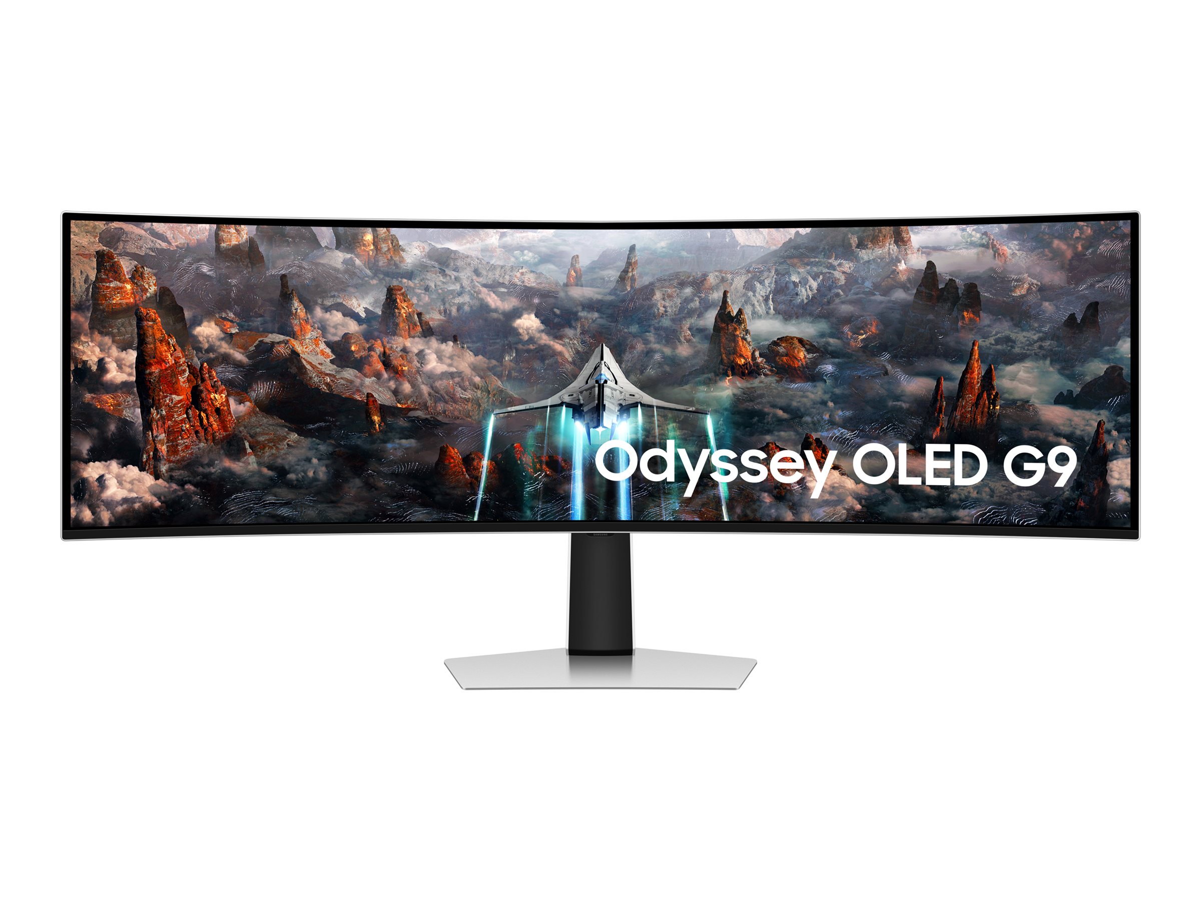 Samsung Odyssey OLED G9 S49CG934SU - G93SC Series - OLED-monitor - gaming - kurvet - 49 - 5120 x 1440 Dual Quad HD @ 240 Hz - 250 cd/m² - 1000000:1 - DisplayHDR 400 True Black - 0.03 ms - DisplayPort, Micro HDMI, HDMI - højtalere - sølv