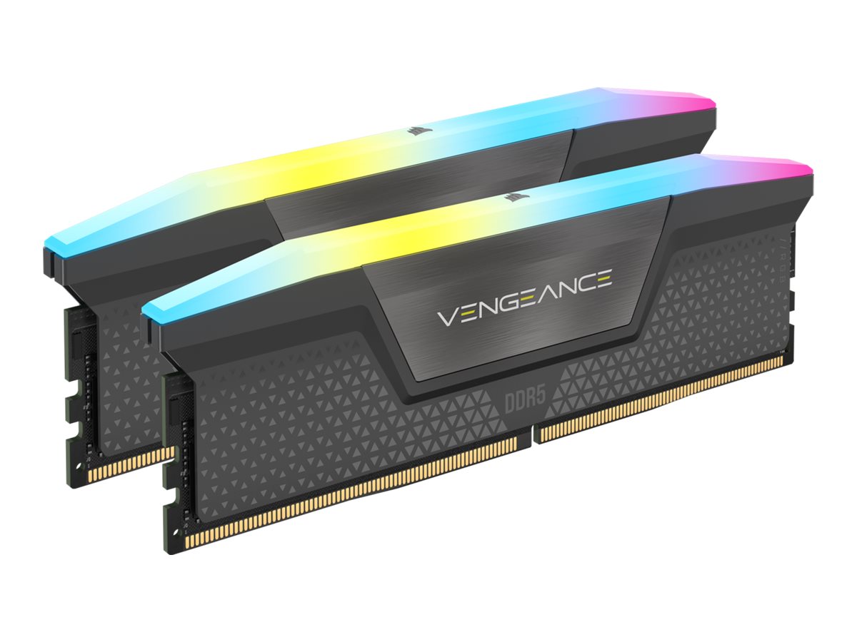 Corsair Vengeance RGB DDR5-5600 - 32GB - CL40 - Dual Channel (2 pcs) - AMD EXPO & Intel XMP - Grå med RGB