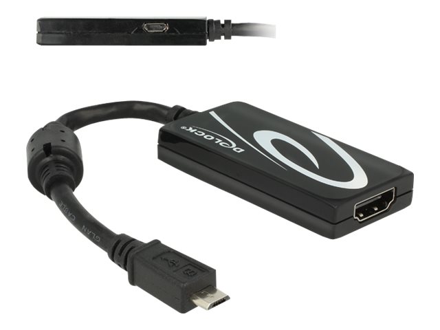 Delock Video / lyd adapter 20cm Sort