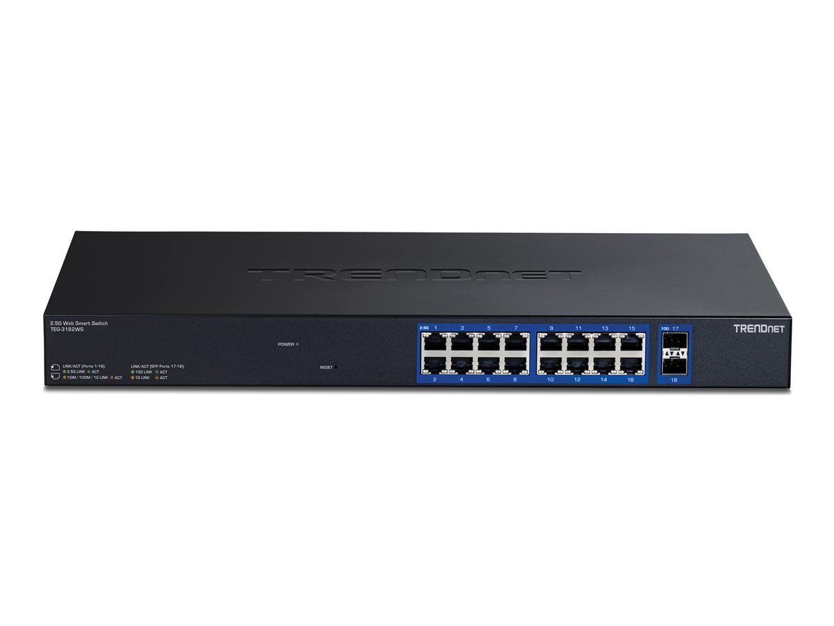 Trendnet TEG-3182WS netværksswitch - 16x RJ45, sort