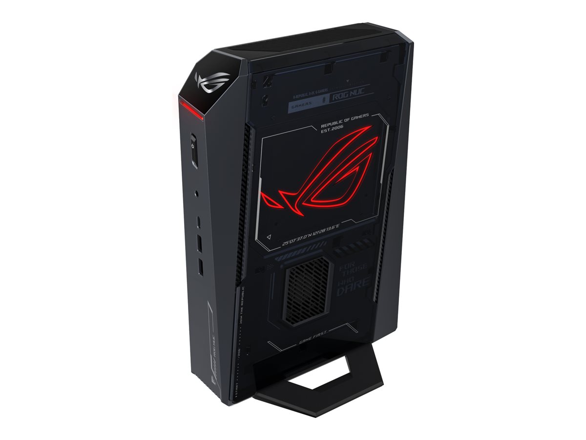 ASUS ROG NUC RNUC15JNK9X389A2 - Mini PC gaming - Core Ultra 9 275HX / op til 5.4 GHz - RAM 32 GB - SSD 1 TB - NVMe - GeForce RTX 5070 Ti - Gigabit Ethernet, 2.5 Gigabit Ethernet, Bluetooth 5.3, IEEE 802.11ax (Wi-Fi 6), IEEE 802.11be (Wi-Fi 7) - Win 11 Home - skærm: ingen - sort