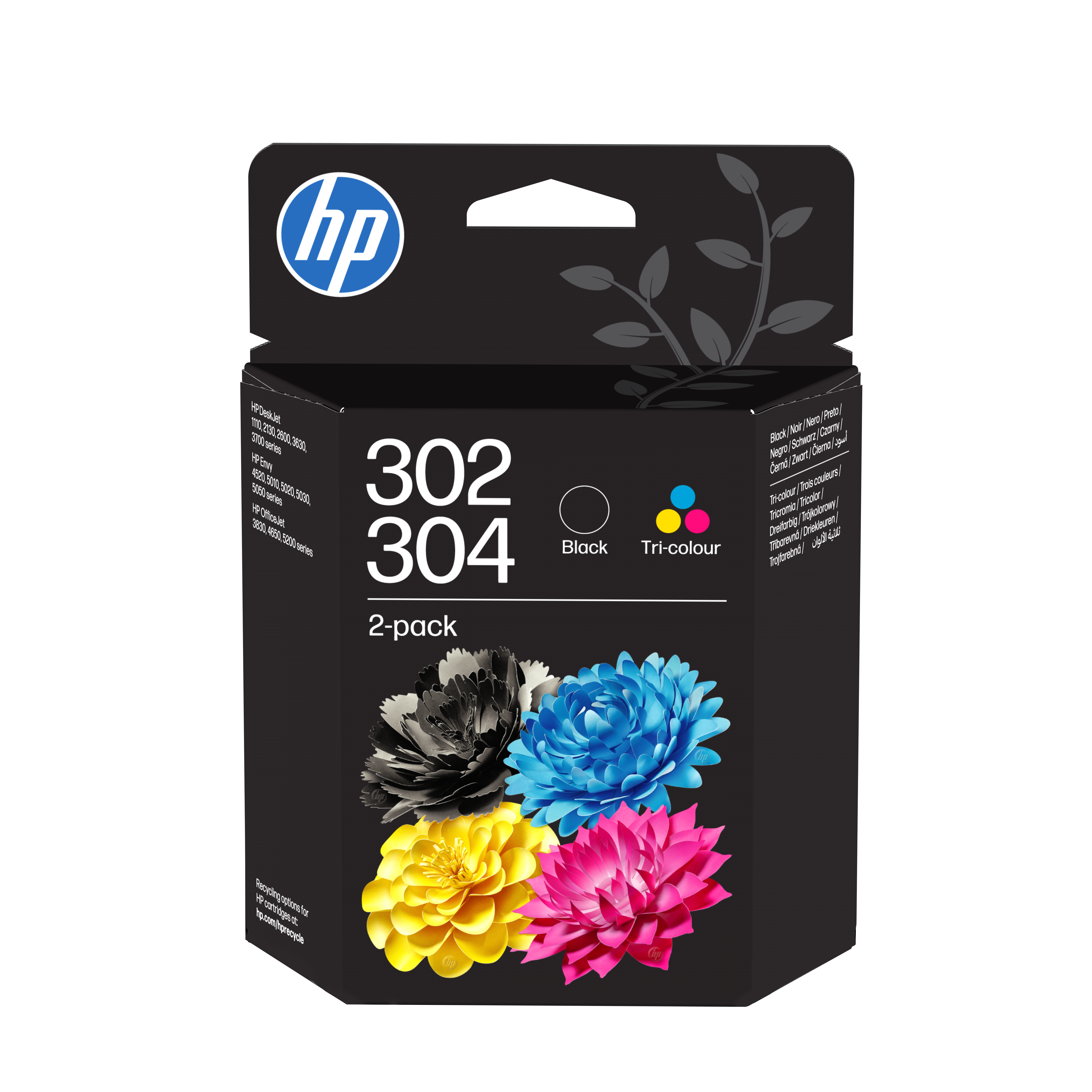 HP 302/304 Combo Pack Farve (cyan, magenta, gul) Pigmenteret sort Blæk