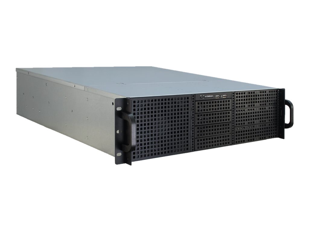 Inter-tech Ipc 3u-30255 3u 19 tommer Rack Rustfrit Stål, Sort